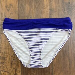 Tommy Bahama Textured Striped Blue/White Bikini Bottom